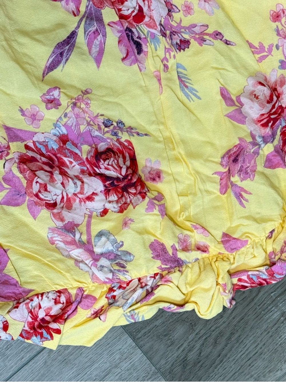 Mango MNG Skirt Romance Yellow Floral Ruffle Frill Mini Flirty Feminine Romantic - Picture 7 of 10